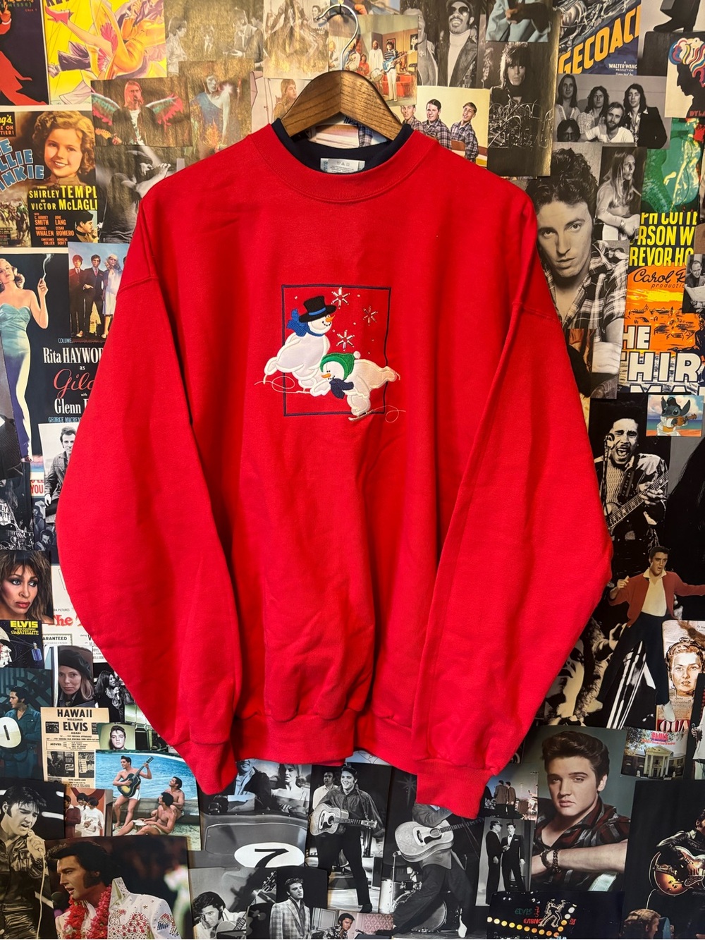 Festive Red Snowman Crewneck Sweatshirt